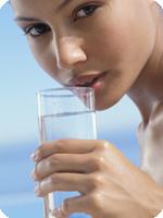 Healthy woman and water